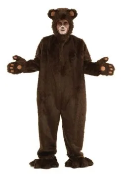 Fun Costumes Plus Size Deluxe Furry Brown Bear Costume For Adults