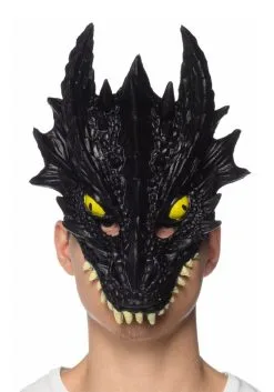 H.M. Smallwares Black Dragon Mask For Adults
