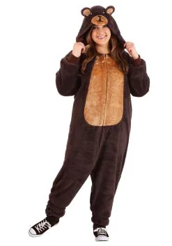 Partytime Costume & Lingerie (Yiwu) Factory Plus Size Brown Bear Jumpsuit Costume