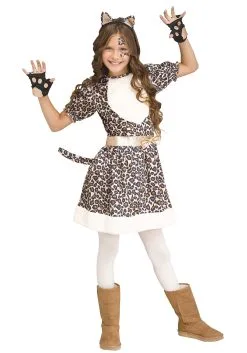 Fun World Girl's Rose Gold Leopard Costume
