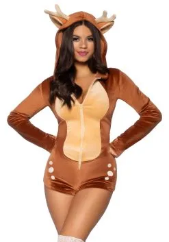 LEG AVENUE Sexy Plush Fawn Romper Costume For Women